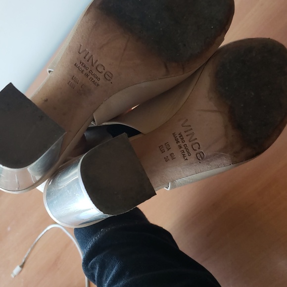 Vince Faye Nude Leather Booties 36 - Picture 2 of 4